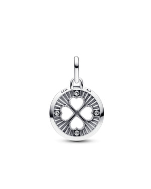 Charm Medallion Lucky Pandora ME in argento sterling 925 con quadrifoglio e cubic zirconia 793104C01