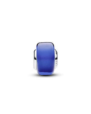 Charm da donna Pandora Moments in Argento Sterling 925 con vetro di Murano di colore Blu con forma squadrata 793105C00