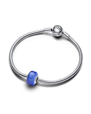 Charm da donna Pandora Moments in Argento Sterling 925 con vetro di Murano di colore Blu con forma squadrata 793105C00