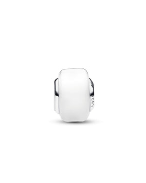 Charm da donna Pandora Moments in Argento Sterling 925 con vetro di Murano di colore bianco con forma squadrata 793118C00