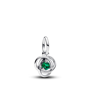 Charm da donna Pandora Moments in argento sterling 925 con un cristallo verde scuro maggio dentro un motivo openwork 793125C05
