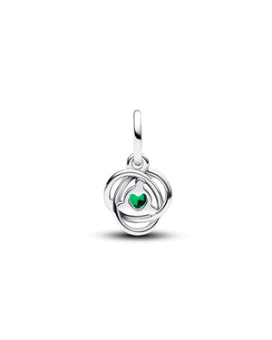 Charm da donna Pandora Moments in argento sterling 925 con un cristallo verde scuro maggio dentro un motivo openwork 793125C05