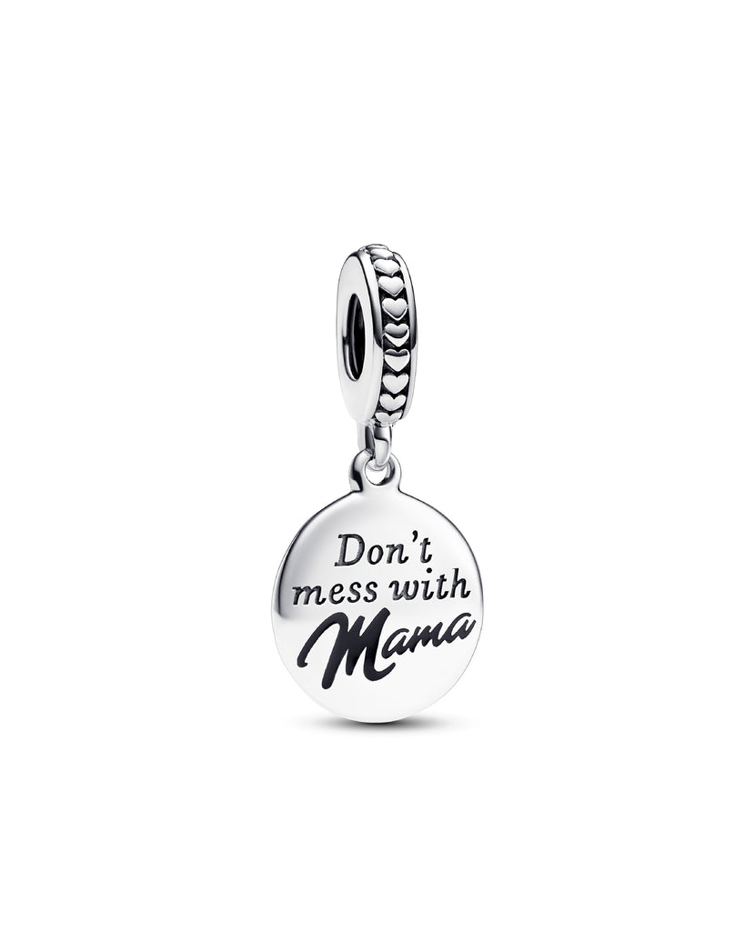 Charm da donna Pandora Moments in argento 925 con pendente tondo personalizzabile con incisione 