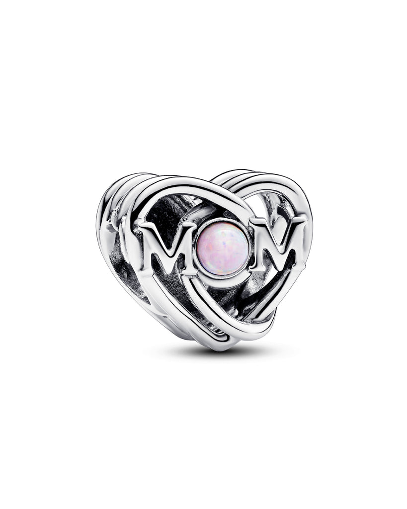 Charm da donna Pandora Moments in argento 925 a forma di cuore con scritta 