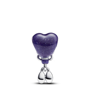 Charm da donna Pandora Moments in argento 925 a forma di palloncino a cuore con scritta "Baby Girl" e scarpe da bimba 793238C01