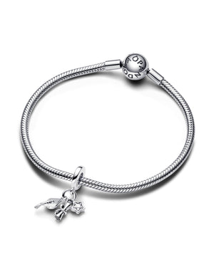 Charm da donna Pandora Moments in argento 925 con stella di zircone, pergamena e tocco di Laurea 793240C01