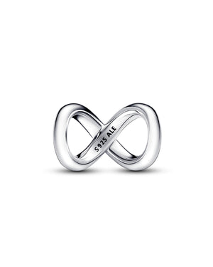 Charm da donna Pandora Moments in argento 925 a forma di infinito con incisioni "Family" e "Forever and Always" 793243C00