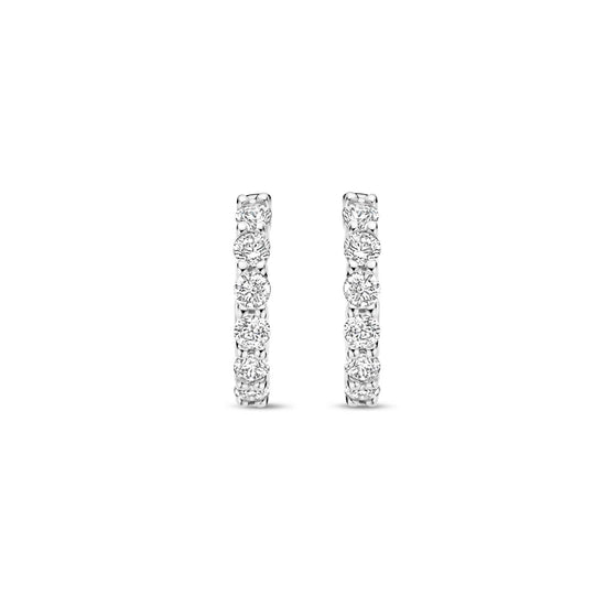 Orecchini cerchio 12mm donna TI SENTO Milano in argento con zirconi 7956ZI-1