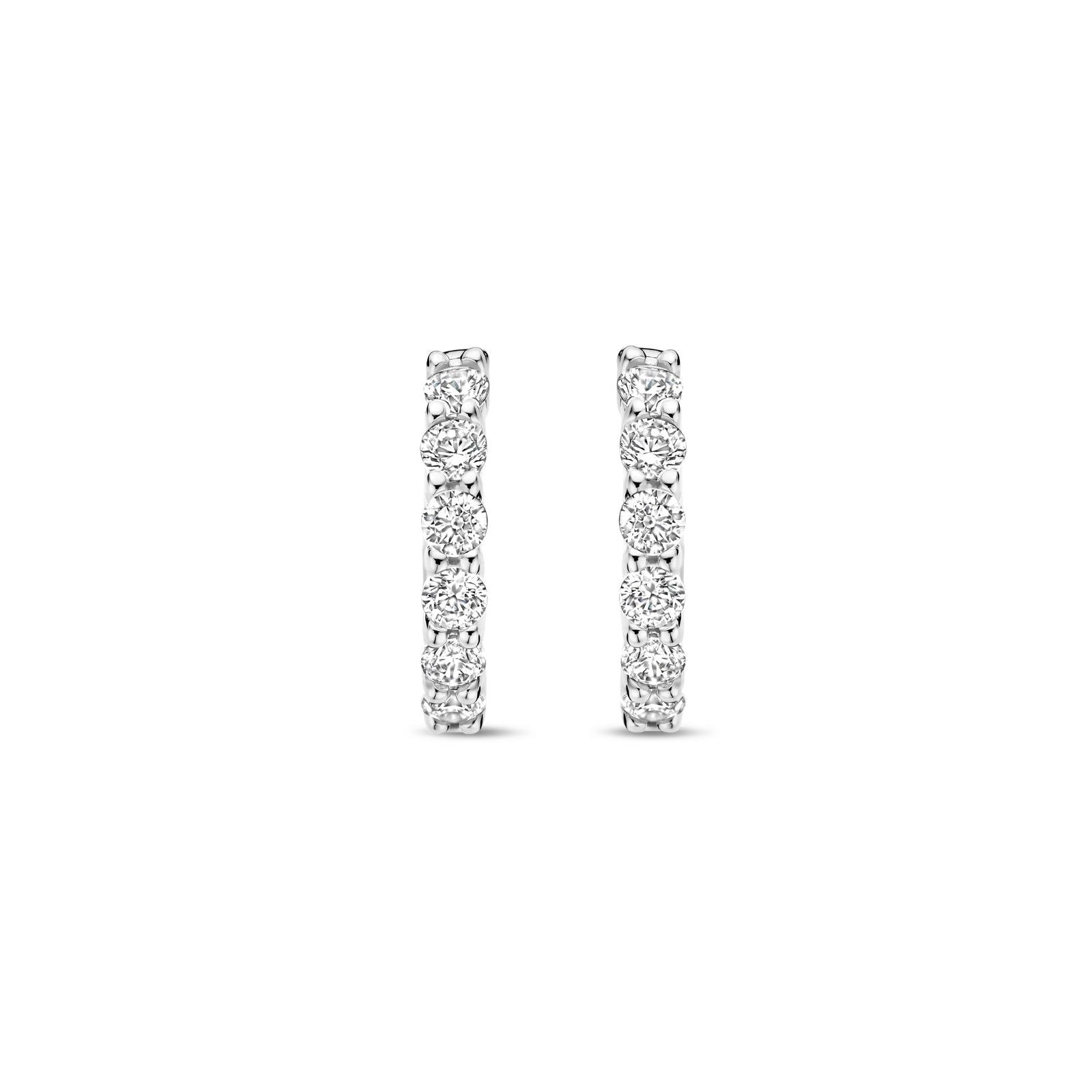 Orecchini cerchio 12mm donna TI SENTO Milano in argento con zirconi 7956ZI-1