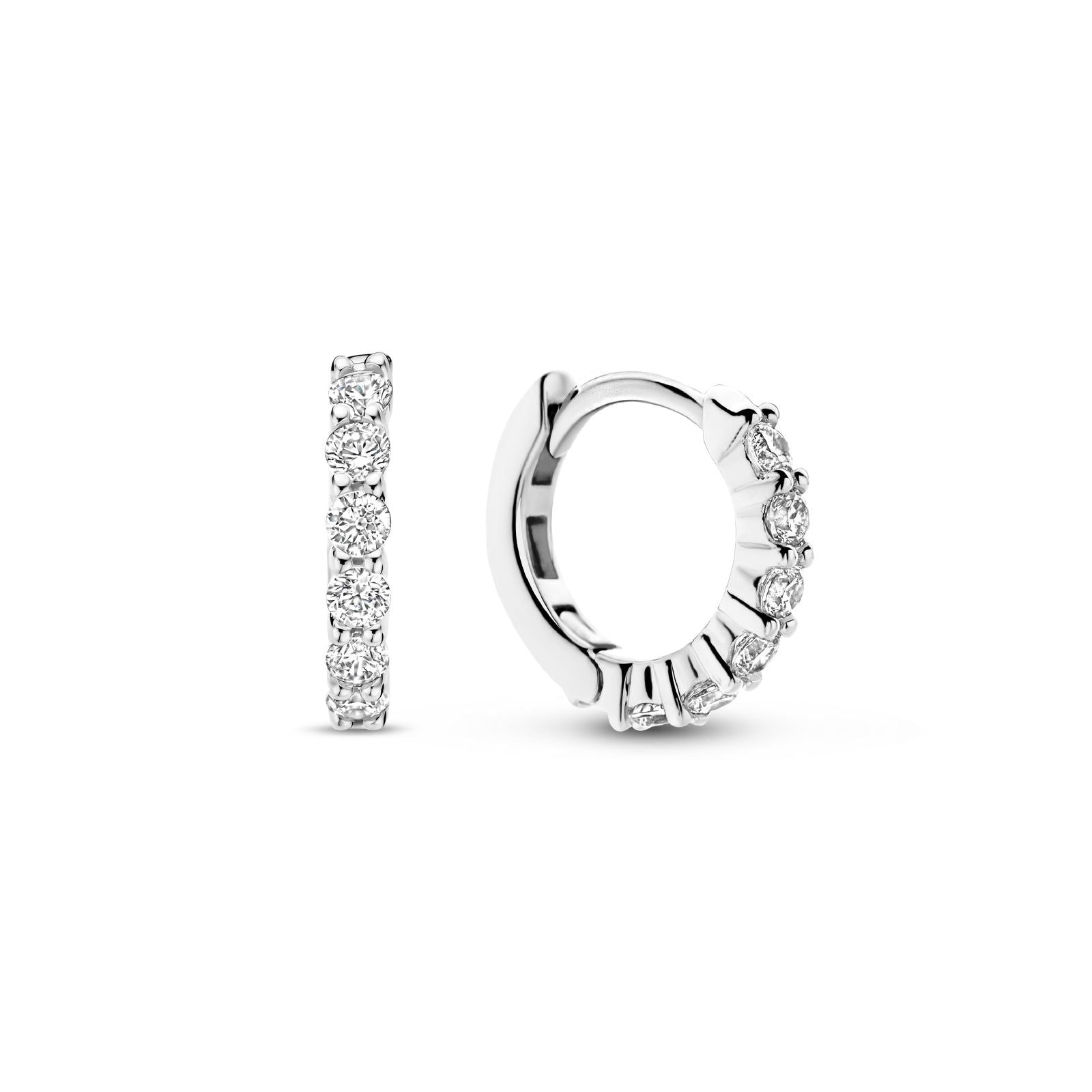 Orecchini cerchio 12mm donna TI SENTO Milano in argento con zirconi 7956ZI-2