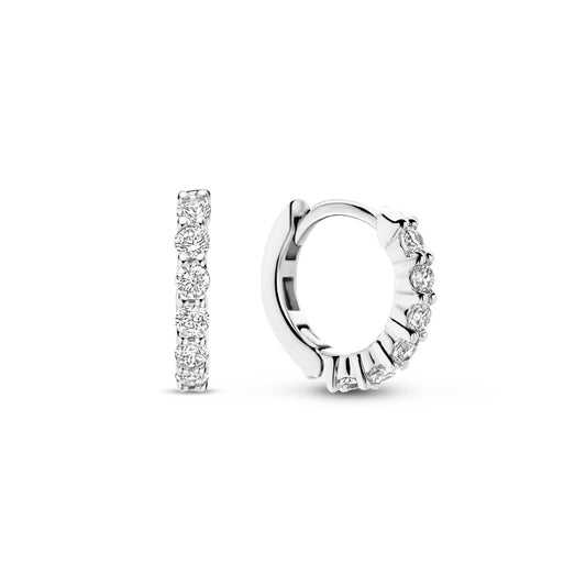 Orecchini cerchio 12mm donna TI SENTO Milano in argento con zirconi 7956ZI-2