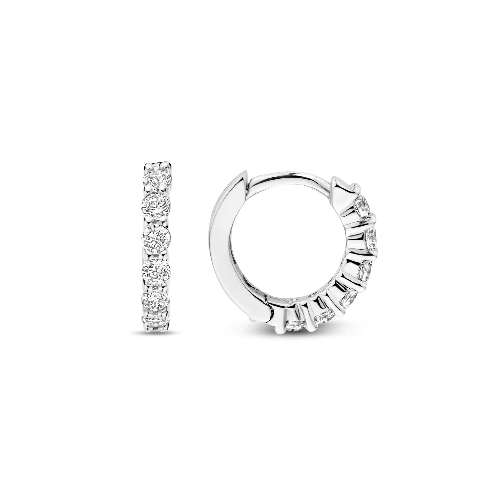 Orecchini cerchio 12mm donna TI SENTO Milano in argento con zirconi 7956ZI-3