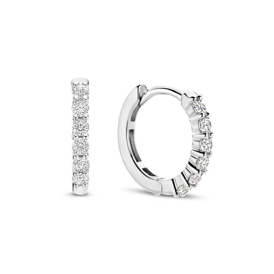 Orecchini cerchio 14mm donna TI SENTO Milano in argento con zirconi 7957ZI-2