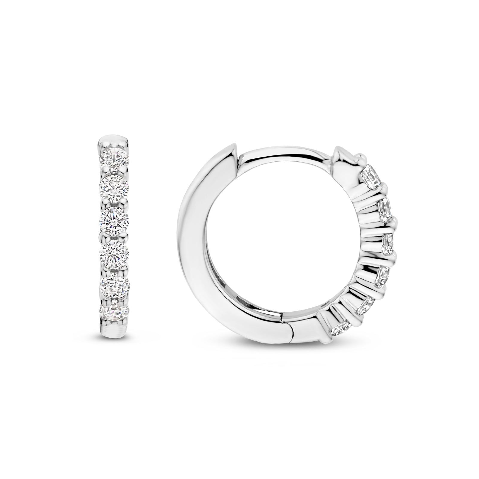 Orecchini cerchio 14mm donna TI SENTO Milano in argento con zirconi 7957ZI-3