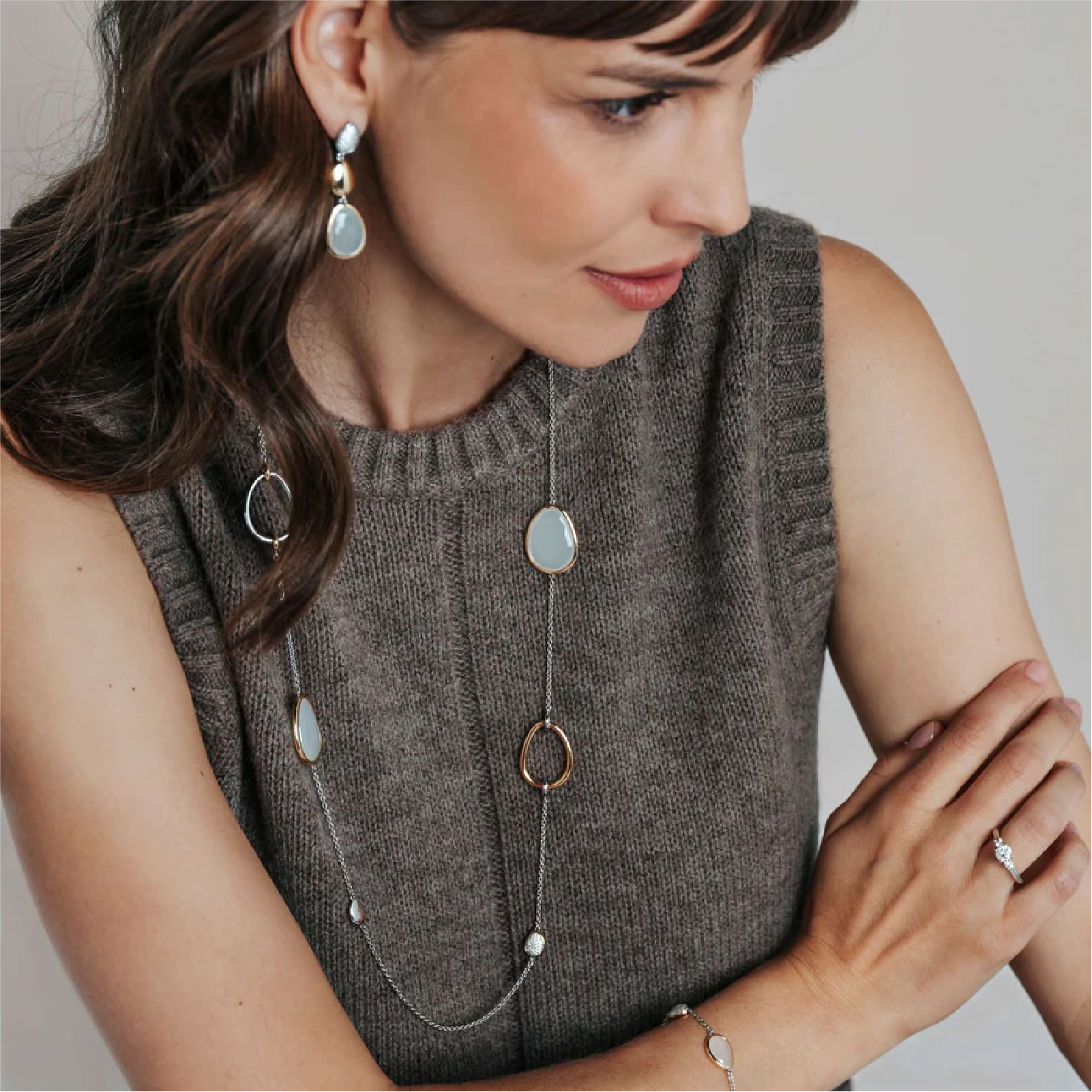 Collana TI SENTO Milano in argento pvd oro 18kt madreperla MISURA UNICA