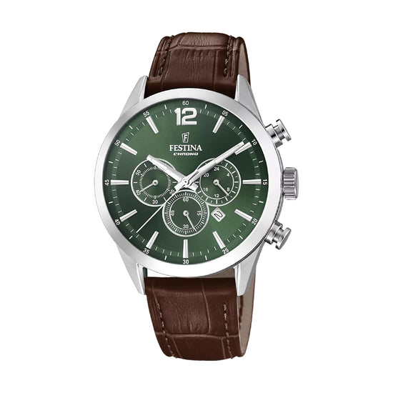 Orologio cronografo Festina con quadrante verde e cinturino MISURA UNICA