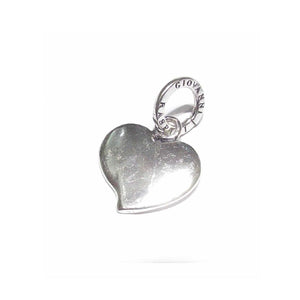 Charm pendente da donna della collezione Giovanni Raspini Charms in argento 925 a forma di cuore con lavorazione spatolata 9357