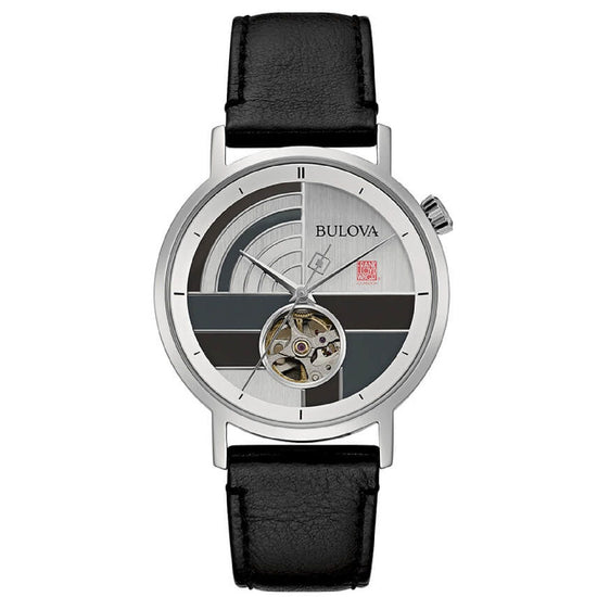 Orologio uomo Bulova Frank Lloyd Wright Limited Edition in pelle nera 39mm 96A248-1