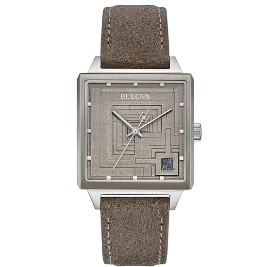 Orologio uomo Bulova Frank Lloyd Wright Limited Edition in pelle beige 34mm 96A314-1