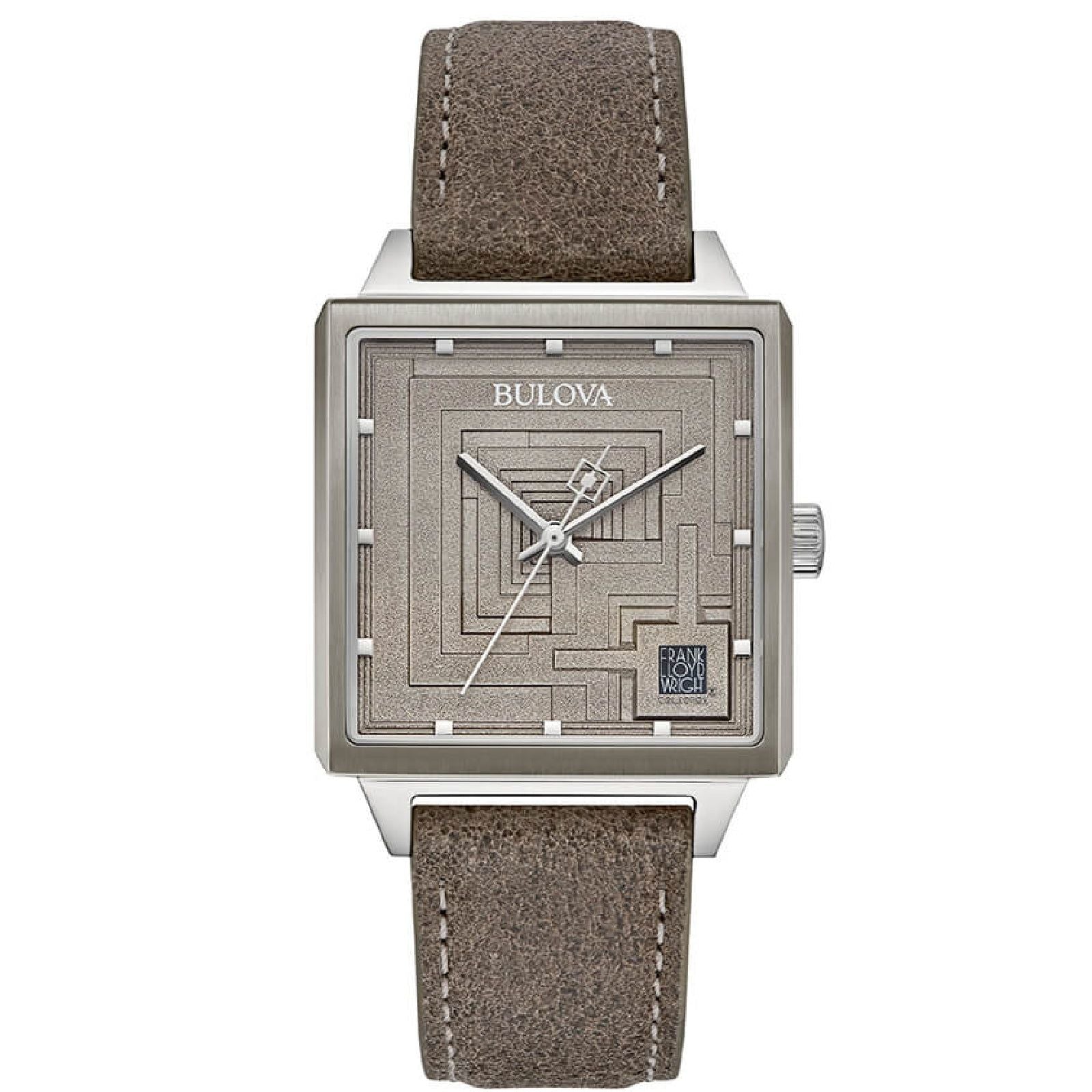 Orologio uomo Bulova Frank Lloyd Wright Limited Edition in pelle beige 34mm 96A314-1