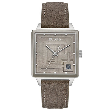 Orologio uomo Bulova Frank Lloyd Wright Limited Edition in pelle beige 34mm 96A314-1