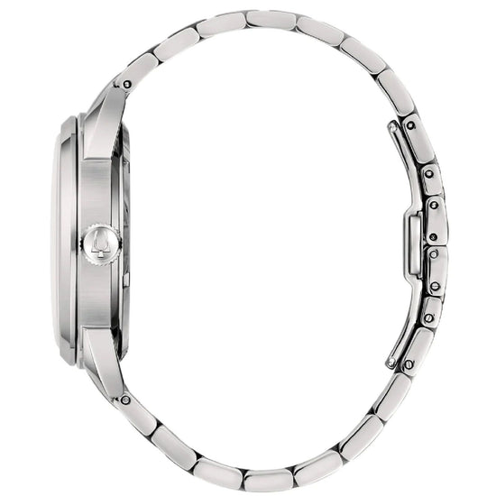 Orologio automatico uomo Bulova Sutton in acciaio e quadrante blu con datario cassa 41,5 mm 96B425-3
