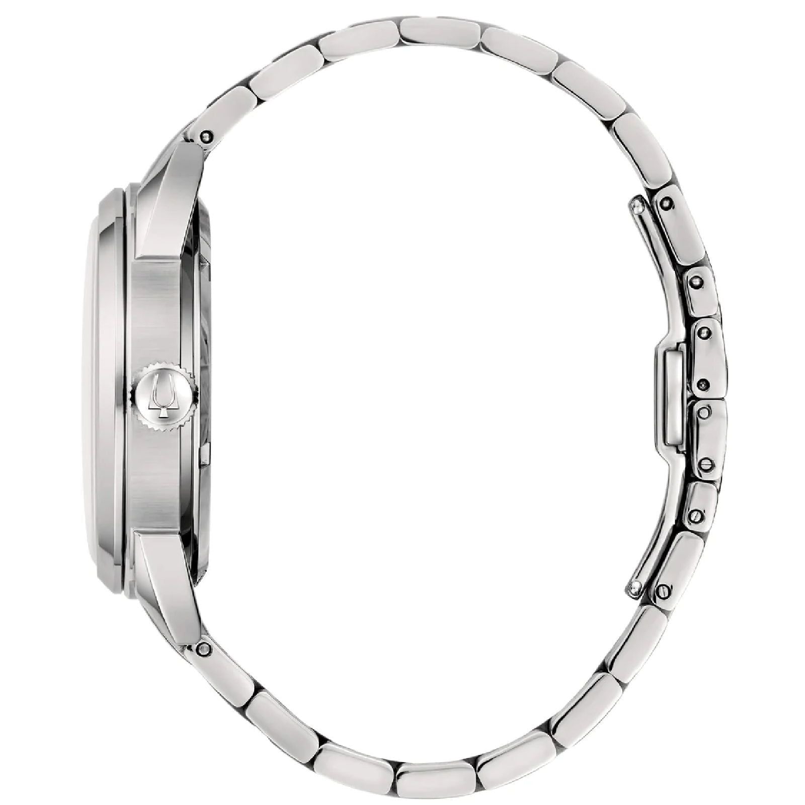 Orologio automatico uomo Bulova Sutton in acciaio e quadrante blu con datario cassa 41,5 mm 96B425-3