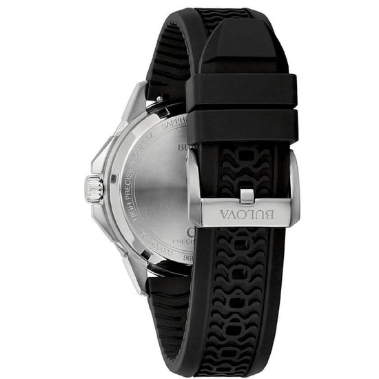 Orologio uomo Bulova Marine Star in acciaio e silicone quadrante nero 43 mm 96B432-2