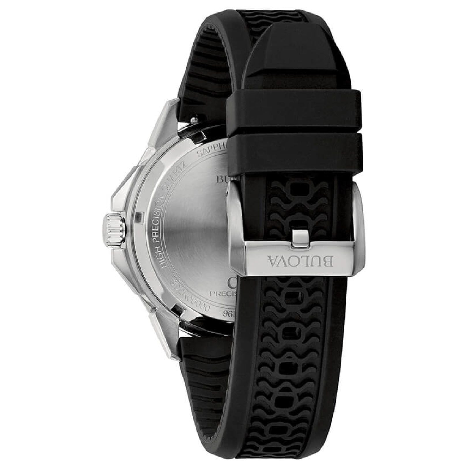 Orologio uomo Bulova Marine Star in acciaio e silicone quadrante nero 43 mm 96B432-2