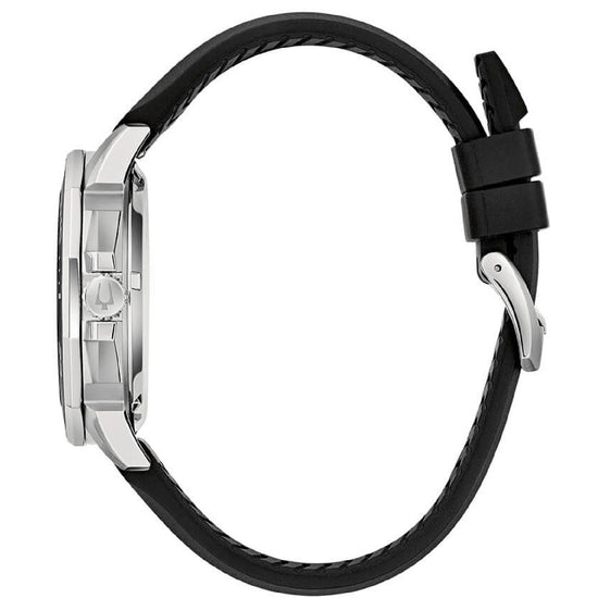 Orologio uomo Bulova Marine Star in acciaio e silicone quadrante nero 43 mm 96B432-3