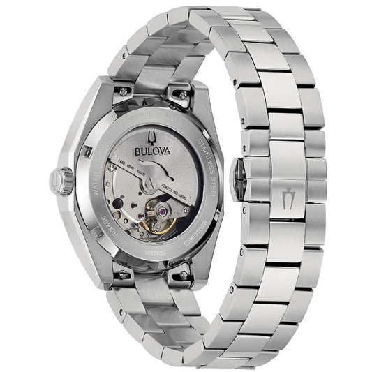 Orologio automatico uomo Bulova Surveyor in acciaio e quadrante blu 39 mm 96B436-2