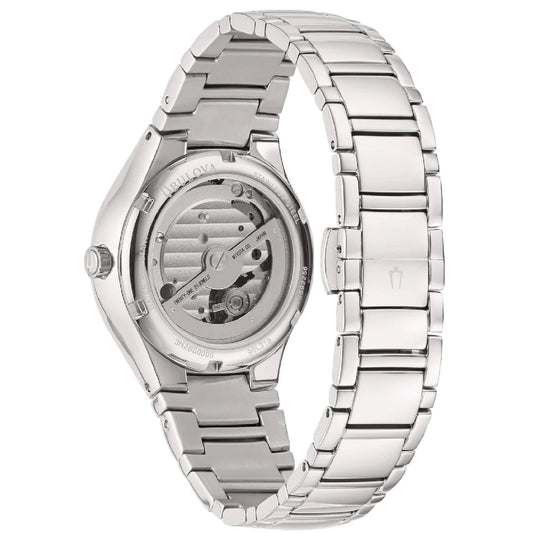 Orologio automatico donna Bulova Classic in acciaio e quadrante blu con cassa 34 mm 96L319-2