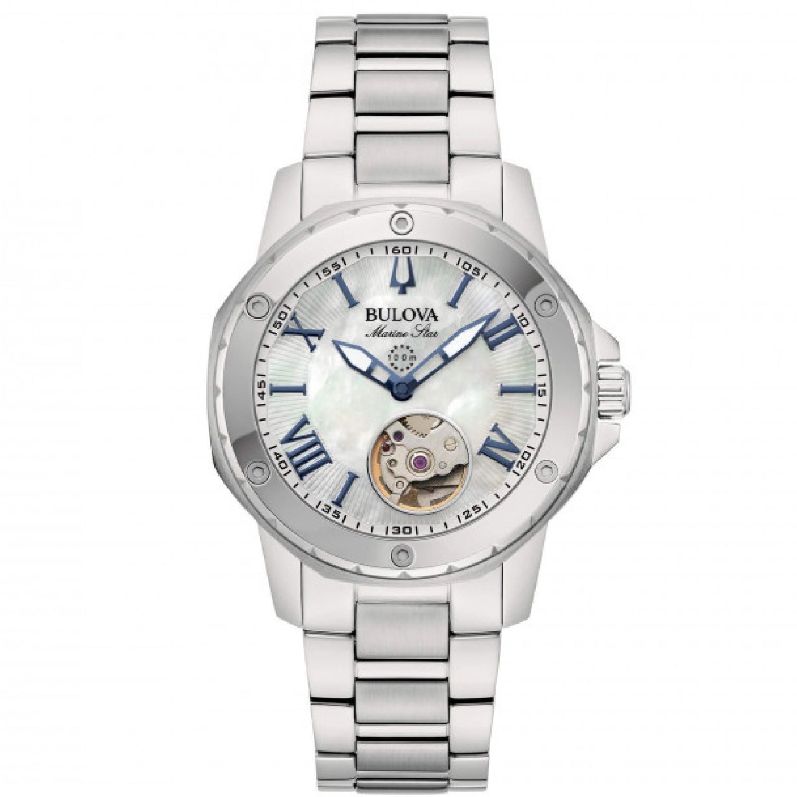 Orologio meccanico donna Bulova Marine Star in acciaio e madreperla 35mm 96L326-1
