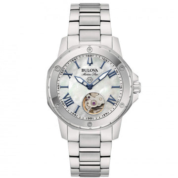 Orologio meccanico donna Bulova Marine Star in acciaio e madreperla 35mm 96L326-1