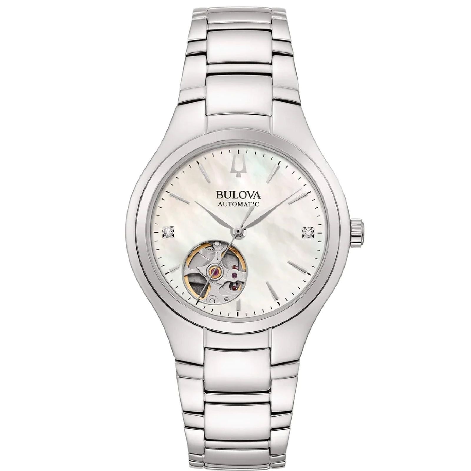 Orologio automatico donna Bulova Classic in acciaio e quadrante in madreperla e diamanti 34 mm 96P247-1