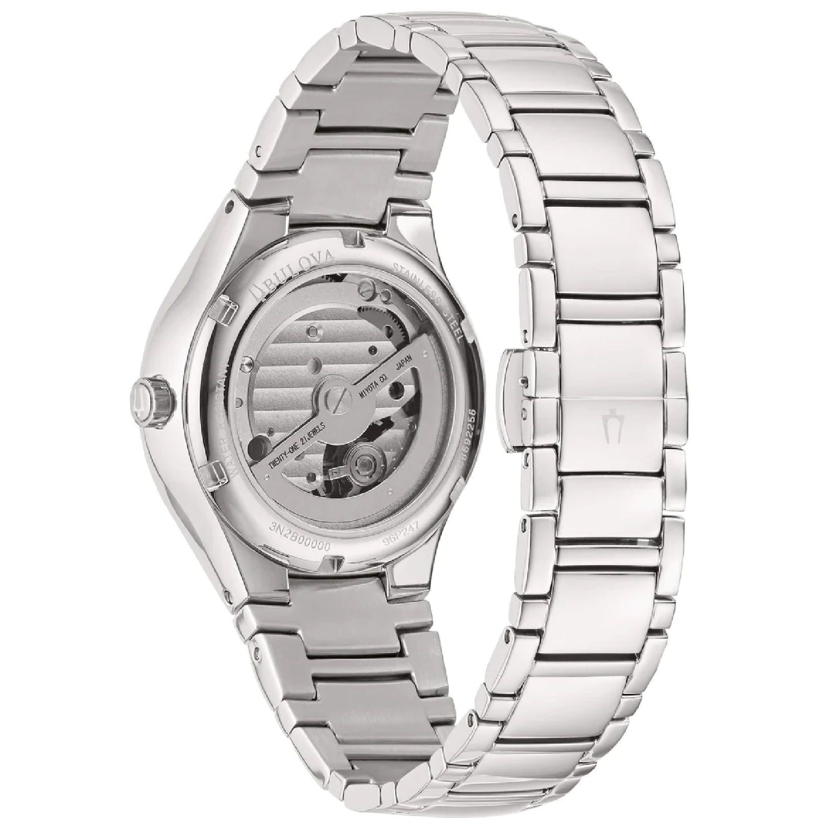 Orologio automatico donna Bulova Classic in acciaio e quadrante in madreperla e diamanti 34 mm 96P247-2