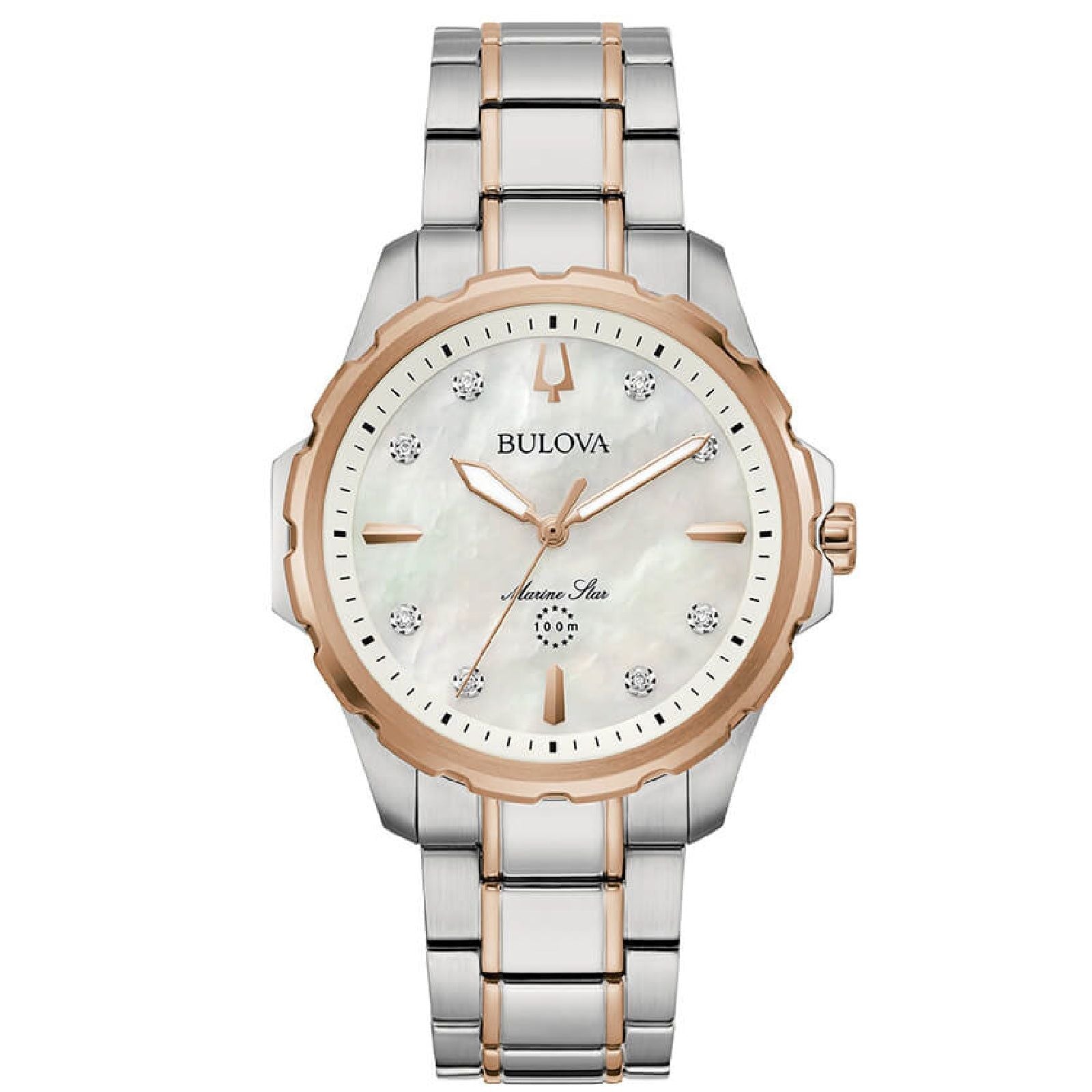 Orologio donna Bulova Marine Star in acciaio con madreperla e diamanti 36 mm 98P228-1