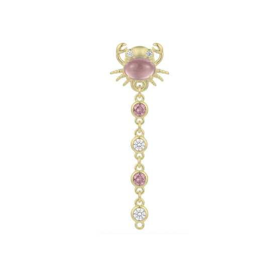 Orecchino singolo Amabile Bond Crabby placcato oro e rosa MISURA UNICA