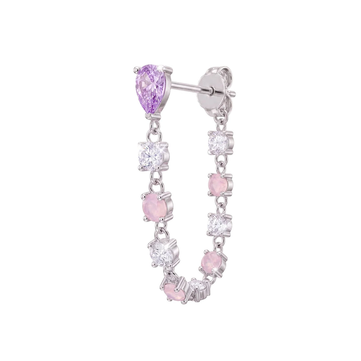 Orecchino Amabile Bond Fairy in argento e zirconi rosa MISURA UNICA