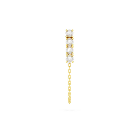 Orecchino Amabile Bond Light in argento dorato con zirconi MISURA UNICA