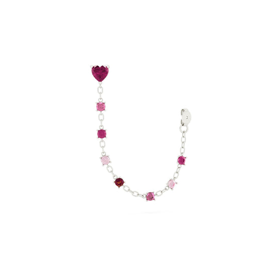 Orecchino Amabile Bond Love in argento con cuore e zirconi MISURA UNICA
