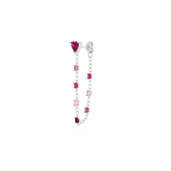 Orecchino Amabile Bond Love in argento con cuore e zirconi MISURA UNICA