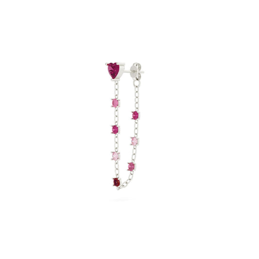 Orecchino Amabile Bond Love in argento con cuore e zirconi MISURA UNICA