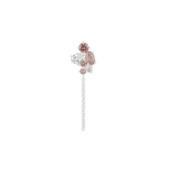 Orecchino singolo Amabile Bond Sunkiss sinistro argento rosa MISURA UNICA