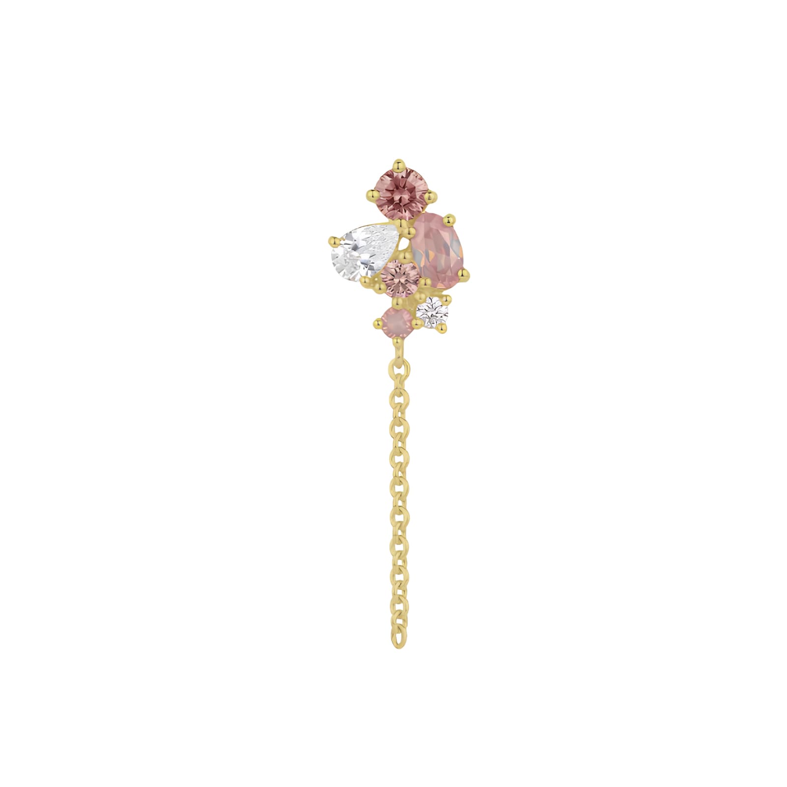Orecchino singolo Amabile Bond Sunkiss destro oro e rosa MISURA UNICA