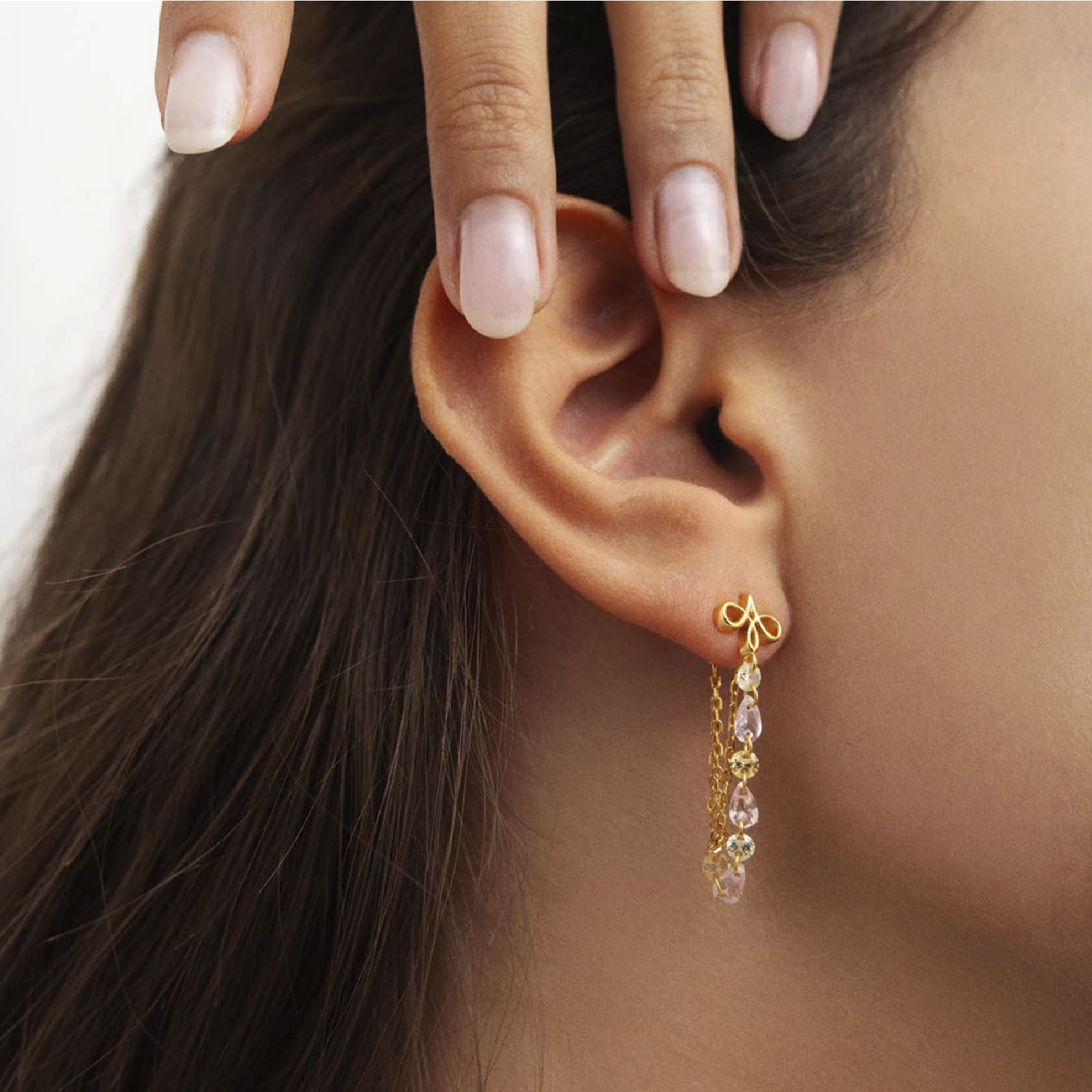 Orecchino Amabile Bond Warm Gaze in argento dorato e zirconi MISURA UNICA