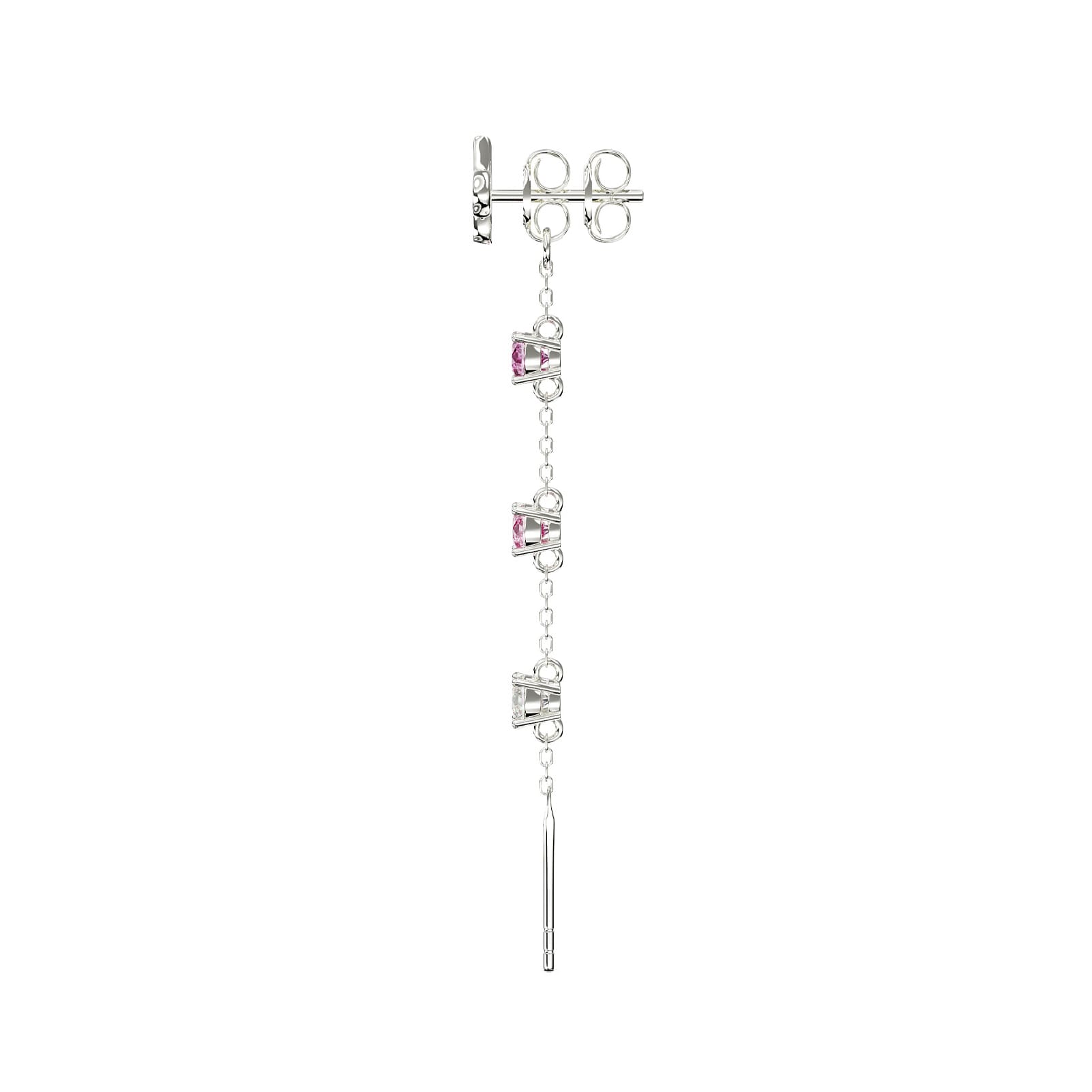 Orecchino Amabile Charmi in argento con logo e zirconi rosa MISURA UNICA