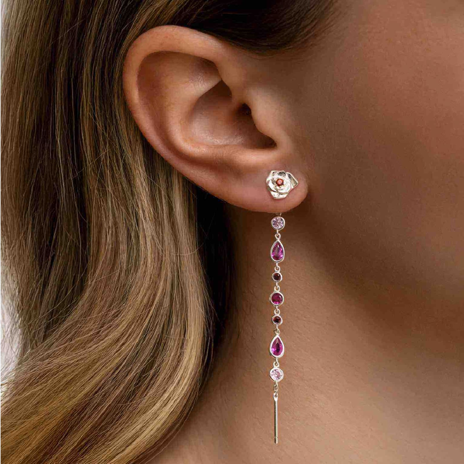 Mono orecchino Amabile Charmi Everbloom destro in argento MISURA UNICA
