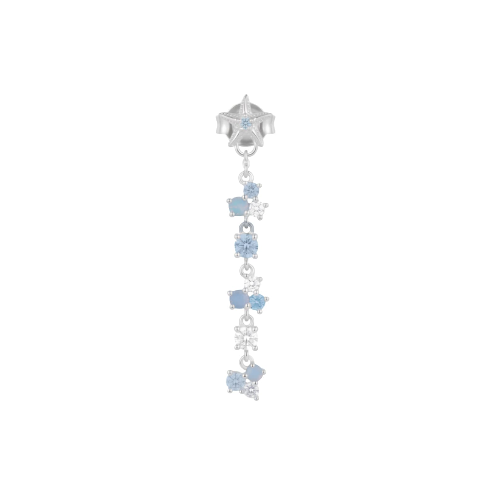 Orecchino Amabile Charmi Starfish argento e azzurro MISURA UNICA
