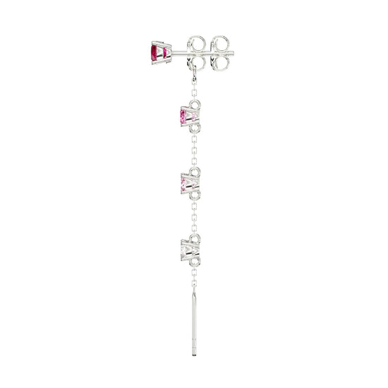 Orecchino Amabile Charmi Luce in argento con zirconi fucsia MISURA UNICA